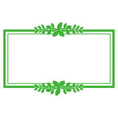 Green Leaf Rectangular Frame