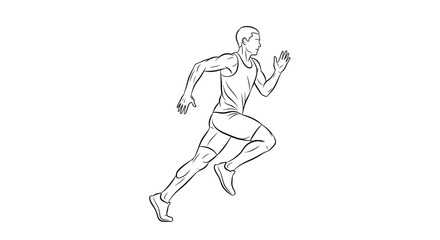 Fototapeta premium Illustration of a man running, viewed from the side.