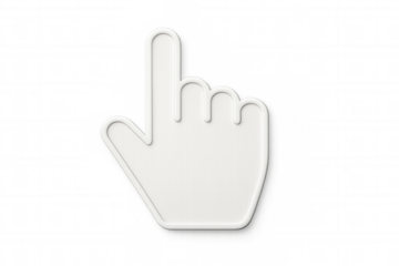 Hand cursor pointer icon clicking or selecting, 3d computer user interface element, transparent background