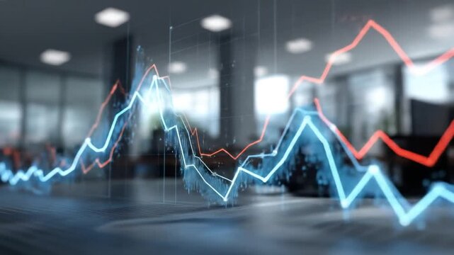 Dynamic digital graph over interior space with abstract financial data