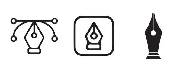 Vector Pen Tool Icon Set for Graphic Design