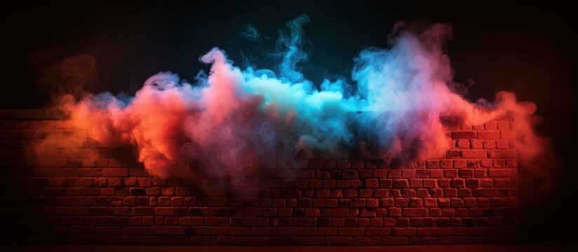 dark moody mysterious atmospheric colorful smoke foggy hazy background, dramatic cinematic lighting, vibrant red orange blue smoke billowing, abstract textured backdrop, digital art, 8k ultra hd, intr