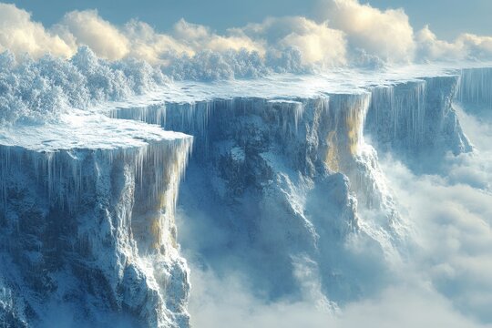 Ice-covered mountain.