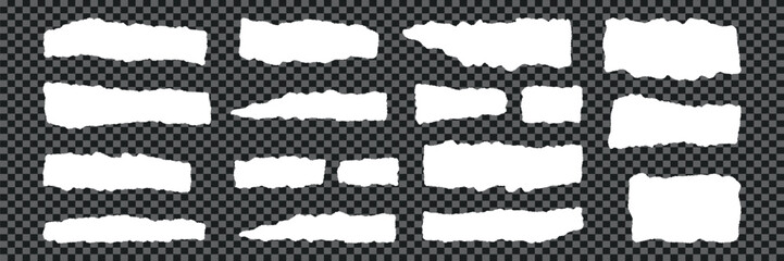 torn paper strips and jagged rectangles for collage, labels, banners. vector eps plus transparent png for overlays and masks
