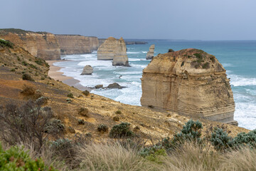 View of landscape and seascape the Twelve Apostles location is beautiful good view point at great ocean road australia