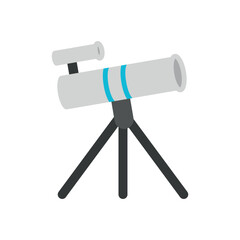 Telescope icon in detailed color for science, universe, and exploration themes.