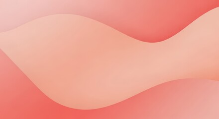 Abstract pink and orange wave shapes on a gradient background.