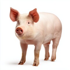 Pig standing isolated, white, background, png, cut, out, transparent, white background cut out png