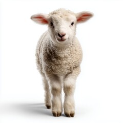 Adorable lamb isolated on white background cut out png, white background cut out png