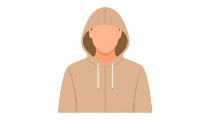 Beige hooded figure