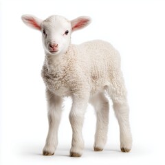 Fototapeta premium Adorable lamb isolated on white background cut out png