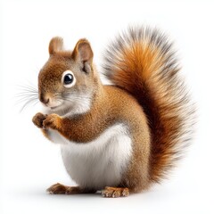 Obraz premium Cute squirrel isolated on white background cut out png