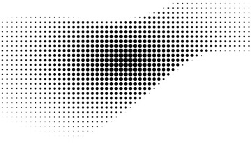Black halftone dot wave gradient pattern