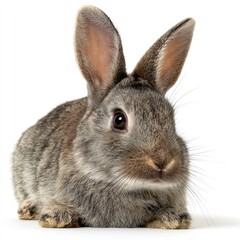 Obraz premium Detailed studio portrait of a domestic rabbit on a clean white background