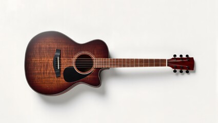 acoustic guitar on white background