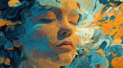 Ethereal Beauty with Swirling Colors and Dreamy Aesthetic Vibe