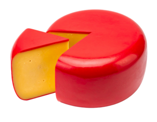 Edam cheese isolated on transparent background