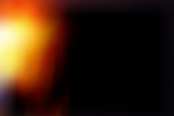 Light leak flare overlay on black background. Simple sunlight warm shine light leak overlay. Minimal gradient light for your photo filter effect. Screen overlay for photo edit. 