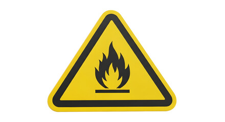 Warning Fire Hazard Sign Yellow Triangle with Black Flame Symbol Safety Sign