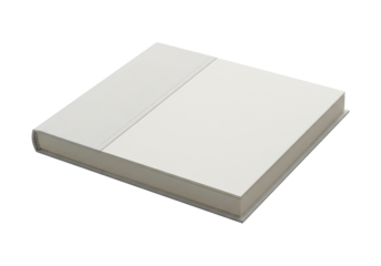 Minimal photo album with blank pages, perfect for showcasing memories and creative projects, presented in a clean and simple flat lay style
