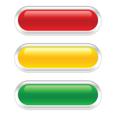 three Set of red yellow and green Empty Round Buttons for Design Elements