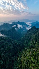 Fototapeta premium Misty Mountains in Southern Thailand
