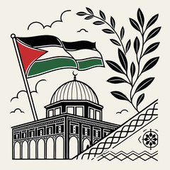 Palestinian Cultural Pattern Vector Artwork