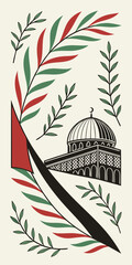Minimal Flat Palestine Culture Vector
