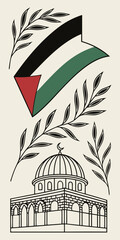 Flat Vector Palestine Hope And Peace