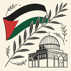 Abstract Palestine Flag Colors Vector