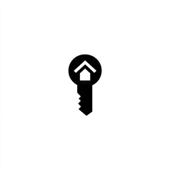 Key with house icon property real estate home access concept
