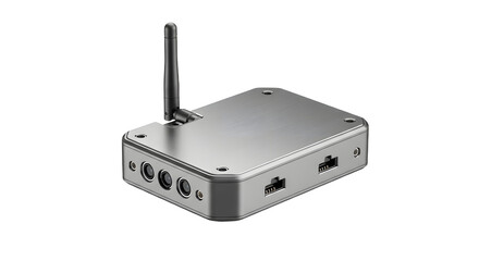 Wireless Communication Device with Antenna and Multiple Ports in Silver Finish