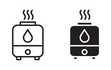 Humidifier Icon Set, Outline and Filled Style, vector illustration,