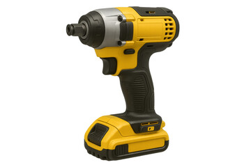 Cordless impact driver power tool on transparent background
