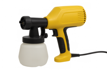 Yellow electric paint sprayer painting renovating doing diy