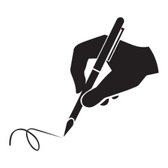 a hand and pen signing icon