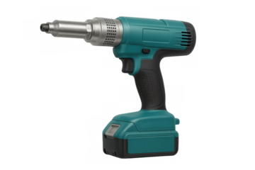 Cordless rivet gun power tool on transparent background