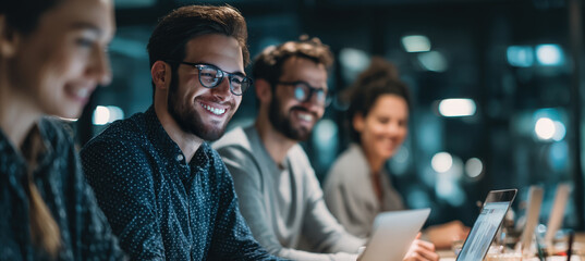 Young Entrepreneurs Collaborating on Investment Plans in Modern Office