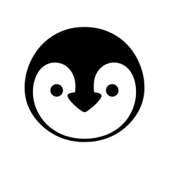 Fototapeta premium Playful penguin face icon, perfect for children's products, educational materials, or branding a cute and friendly image, scalable from its original vector design