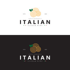 Italian food  logo, italian restaurant logo design illustration vector