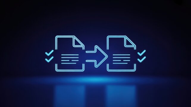 Data Transfer and Transformation: A digital illustration that captures the process of data transition and format adjustment.