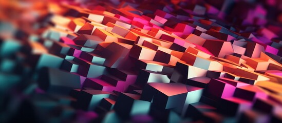 3d, abstract, digital art, fractal, colorful, vibrant, dynamic, geometric shapes, pentagonal tiles, tessellated, futuristic, psychedelic, glowing, neon, iridescent, ethereal, cinematic, photorealistic