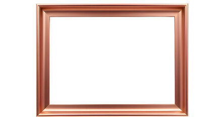 Empty rose gold frame isolated PNG with Transparent Background
