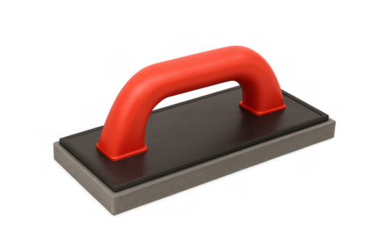 Grout float with red handle for tiling work