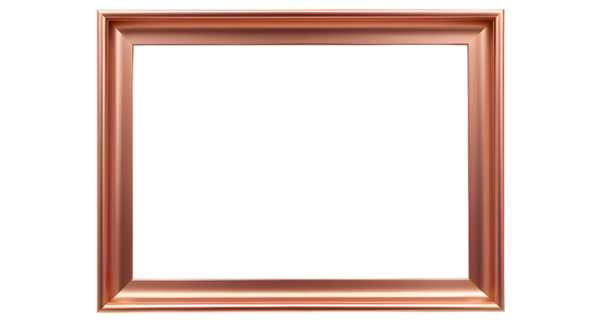 Empty rose gold frame isolated PNG with Transparent Background