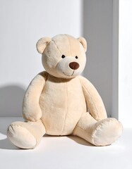 Beige teddy bear, sitting pose