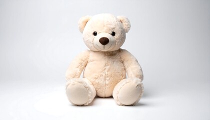 Beige teddy bear sitting