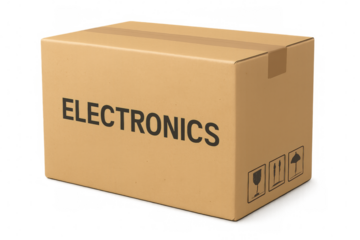 Cardboard electronics package box for delivery moving shipping