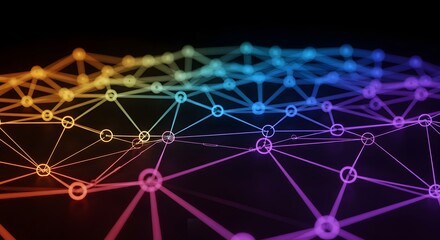 Abstract Network of Interconnected Nodes Data, Connections, and Digital Transformation