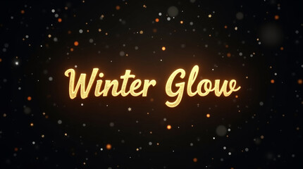 Winter glow text animation with golden light and falling particles on a dark background, creating a warm and inviting atmosphere perfect for holidaythemed designs